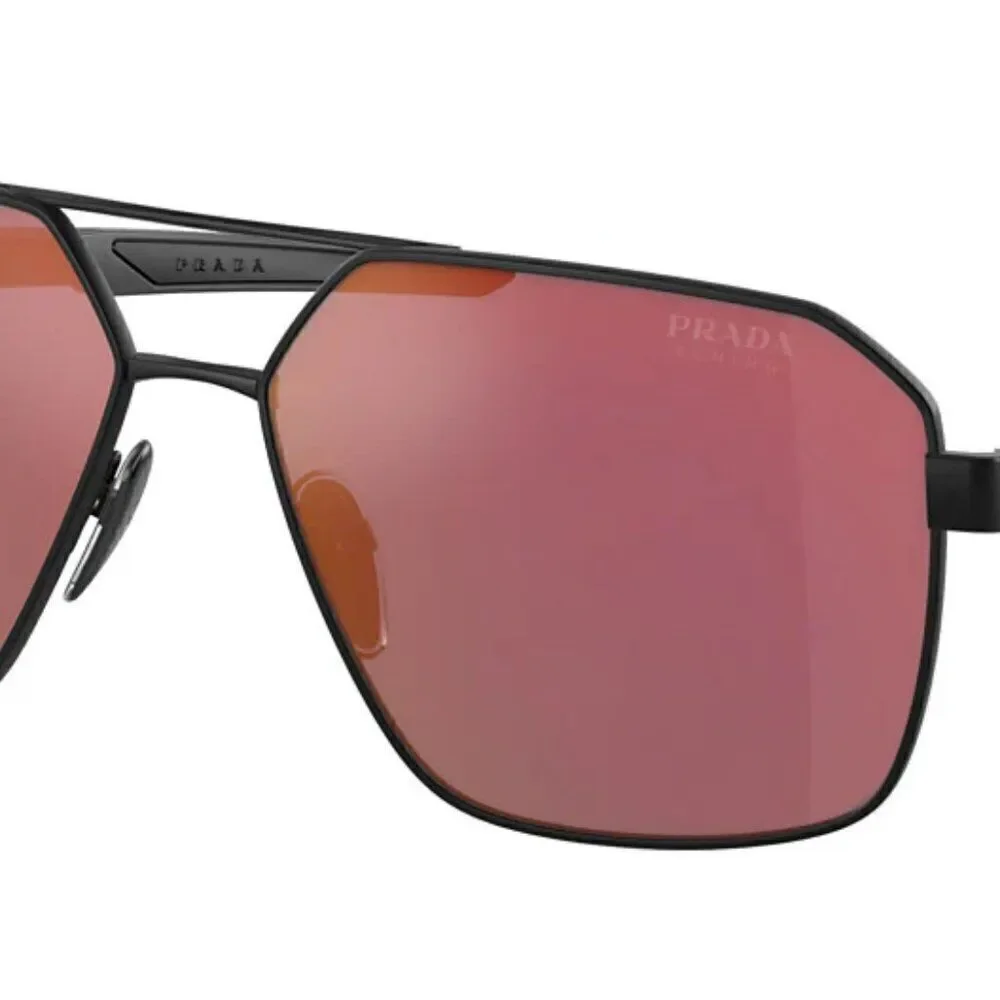 NIB Prada Linea Rossa PS 55WS (1BO10A) Matte Black Sunglasses w/Case Designer